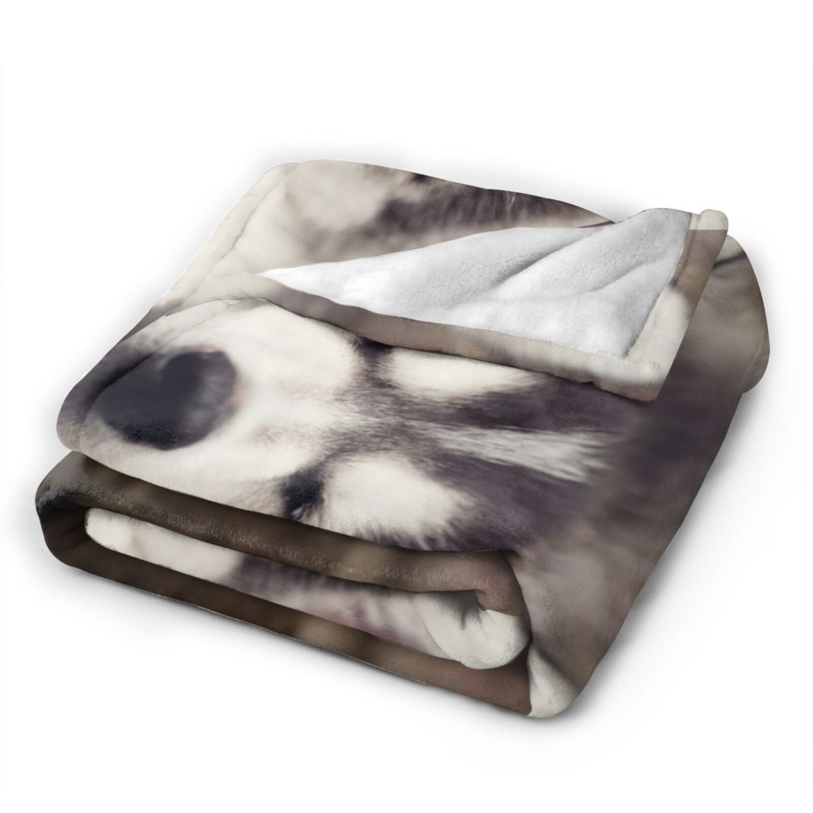 Wijzvio Husky Dog Throw Blanket Soft Fuzzy Fleece Blanket For Couch Bed Living Room Decoration 60"X50"