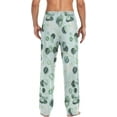 thumbnail image 6 of Men's Pajama Pants with Pockets Sleepwear Lounge Pants Stretch Casual Eucalyptus Leaves Turquoise, 6 of 6
