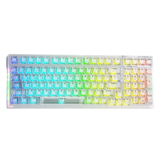 Teclado de 99 teclas retroiluminación RGB transparente para PC portátil (blanco transparente) Likrtyny Para estrenar