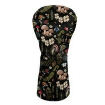 Yuyamidu Mushroom Golf Head Covers, Waterproof Leather Golf Club Head Covers Flowers Club Protection, Fit Driver 3 Wood 5 Wood Hybrid