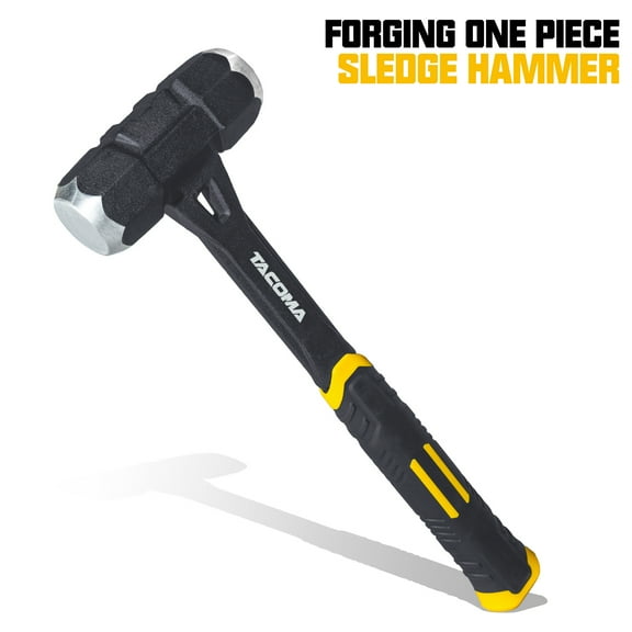 4LB One-Piece Forged Sledge Hammer – High-Carbon Steel Head with Plastic-Sprayed Polish Finish, Nylon Shock-Absorbing Handle, Ideal for Industrial, Demolition, Construction, and Gardening Projects