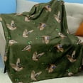 thumbnail image 2 of Vintage Green Head Duck Pattern Flannel Blanket , Warm & Cozy for Naps, Camping, Travel, and Home Decor Tropical Style AllSeason Gift for Friends, Family, and Loved Ones, Cozy Blanket, 2 of 7