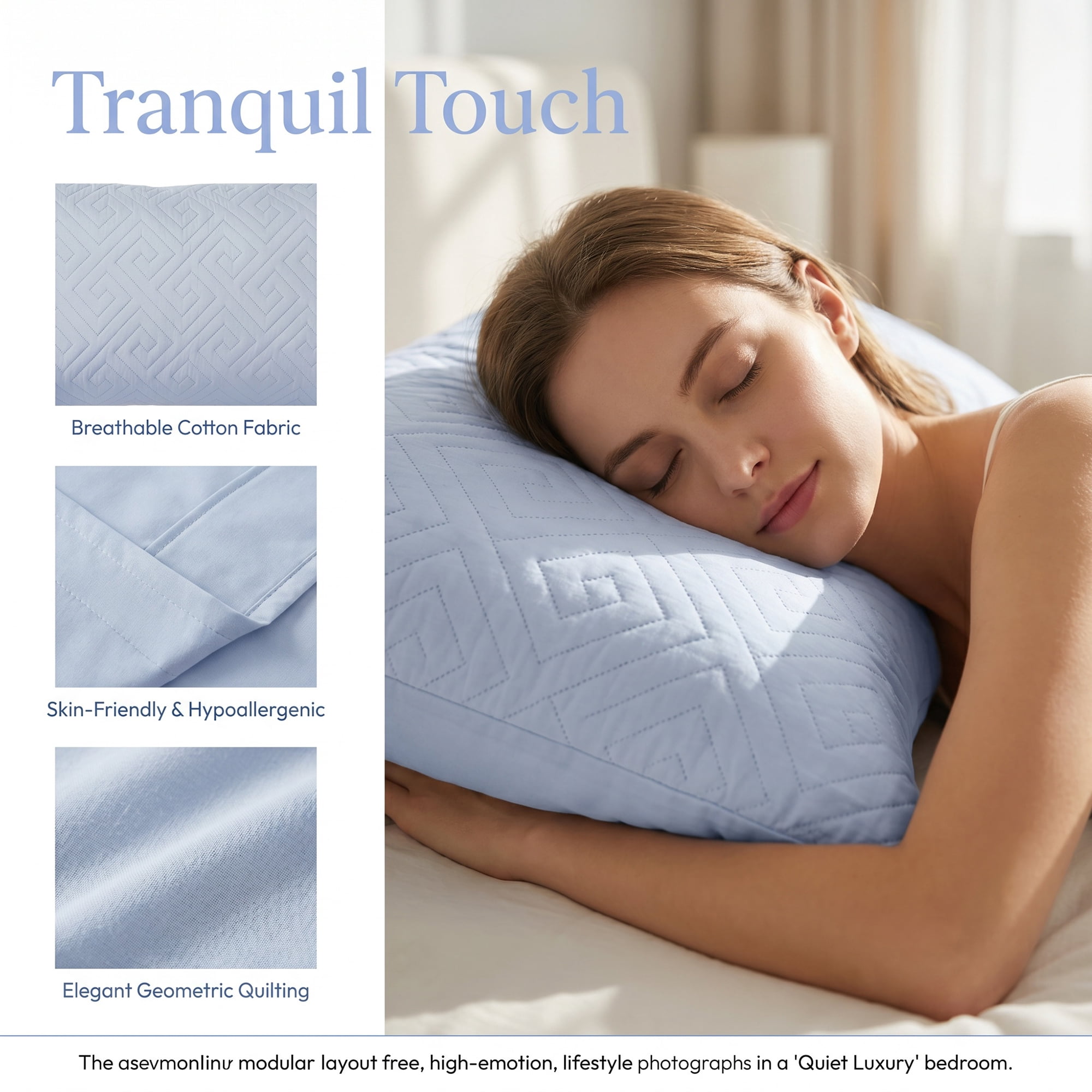 Unique Bargains Breathable Hypoallergenic Polyester Standard-size Pillow Protector Blue