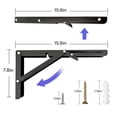 thumbnail image 2 of Soportes plegables para estantes Medach, 40 cm, resistentes, 4 unidades, negros, 2 of 7