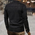 thumbnail image 2 of ZZHZGZ Late July Men Red Dress Shirt Men's Casual and Linen Solid Color Stand-up Collar Long-Sleeved Shirt Fourth of July Mens Oversized T Shirt Xxxxl, 2 of 6