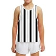 thumbnail image 6 of BRGZLK Toddler Kids Tank Top Boys Girls Summer Fashion Cute Stripe Print Round Neck Vest Soft Comfort Sleeveless inner Camisole Black 12-13 Years, 6 of 6