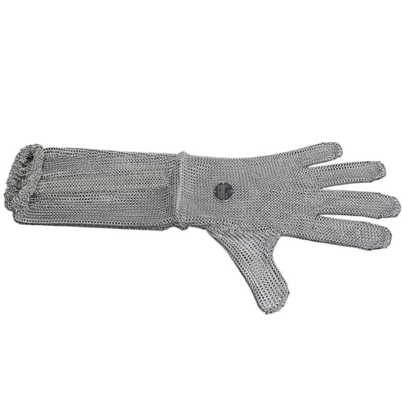 1pc Cut-resistant Gloves, Spring-loaded, 316L Stainless Steel, Extended Length, Wire Mesh Gloves ,More Durable