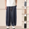 thumbnail image 2 of Zszcpp Men Work Pants Relax Fitetd Elastic Waist Long Solid Colour Style Wide Leg Lounge Trousers Casual Trouser, 2 of 7