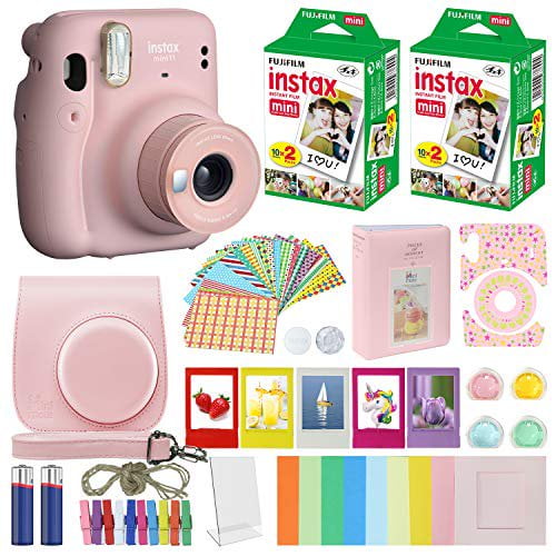gevechten Plagen Gemengd Fujifilm Instax Mini 11 Instant Fuji Film Camera Blush Pink + 40 Film  Deluxe Bundle - Walmart.com