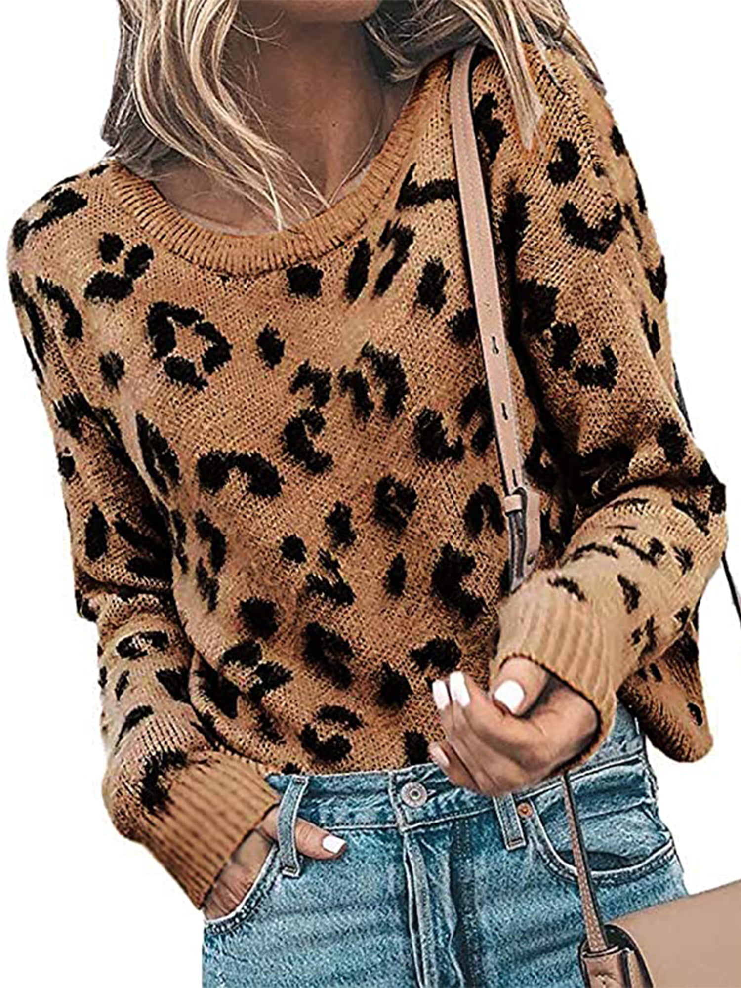 Womens Cute Sweatshirt Long Sleeve Breathable Pullover with Animal Print Spring Casual Top 