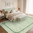thumbnail image 3 of Garvee 10'x13' Checkered Cherry Area Rug Washable Border Carpet, Soft Non-Slip Low Pile Farmhouse Rug for Living Room Bedroom Home Office, Green, 3 of 9