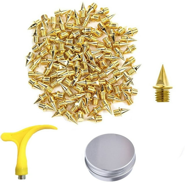 MYG 48 Pcs Pointes de Piste et de Cross-Country en Acier Inoxydable 1/4 Pouce, Pointes en Acier de Rechange avec Clé à Pointe, Pointes de Rechange pour Chaussures de Sport de Sprint et de Course Courte