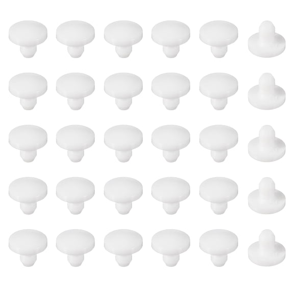 Uxcell Rubber Plugs, Silicone Hole Plugs, T Type Rubber Stoppers for 2.5-3.0 mm Round Holes Furniture 3 mm & 30 Pack & White