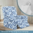 thumbnail image 2 of SCRAWLGOD Butterfly Tie-Dye Blue Recliner Chair Covers, Removable 4 Pieces Stretch Recliner Covers with Storage Pockets Soft Comfortable Recliner Slipcovers for Pet, Living Room, 2 of 7