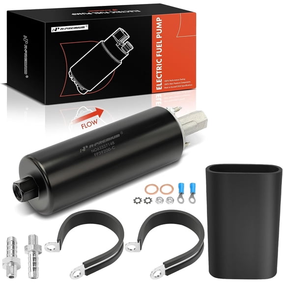 A-Premium Universal External Pump 255LPH High Pressure Inline Fuel Pump with Installation Kit