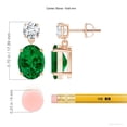 thumbnail image 2 of ANGARA Lab Grown 4.5 Ct Oval Emerald Drop Earrings with Lab Diamond for Women in 14K Rose Gold (Size-10x8mm) | May Birthstone, Anniversary, Jewelry Gift for Women | Lab-Grown Emerald Earrings, 2 of 6