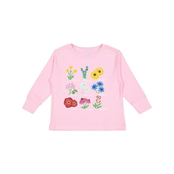 Inktastic Wild Flower Chart Boys or Girls Long Sleeve Toddler T-Shirt