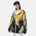 thumbnail image 3 of Lsque Golden Blue Leaf Design UPF 50+ Lightweight Sun Protection Men's Women's Long Sleeve Shirt, Hoodie Performance -Medium, 3 of 9