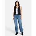 thumbnail image 4 of Madden NYC Women's Black Faux Suede Fringe Studded Vest, Sizes S-XL, 4 of 5