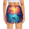 thumbnail image 4 of Haiem Hawaiian Island Dolphin Women's 2 in 1 Running Shorts - Lightweight Athletic Workout Gym Yoga Breathable Sports Shorts Liner with Phone Pockets-XX-Large, 4 of 9