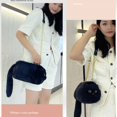 thumbnail image 4 of JIAERDI Lolita-Bolso de felpa con forma de gato para mujer, bolsa de mano suave, estilo Harajuku, Animal, Circular, Kawaii, negro, 4 of 5