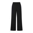 thumbnail image 5 of Linen Pants for Women Solid Color Elastic High Waisted Relaxed Fit Comfy Casual Pockets Wide Leg Palazzo Pants Trousers, 5 of 7