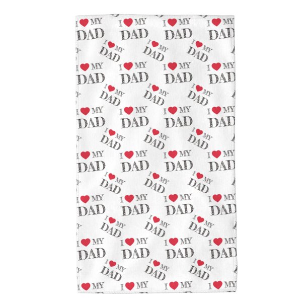 Fotbe I Love My Dad Toalla Premium con Patrón, Toalla de Microfibra de Secado Rápido, Ligera y Altamente Absorbente (27.5x16in), Ideal para Uso Diario