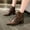 #193-Brown, variant on Wowcloth Ankle Boots for Women – Stylish Slip-On with Side Zipper & Chunky Heel for Retro Winter Casual Outfits
