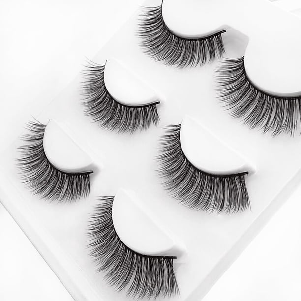 SHIDISHANGPIN, 3 pares, 27 estilos, pelo de visón falso 3D, pestañas postizas suaves, esponjosas, gruesas, pestañas postizas hechas a mano, maquillaje de ojos Tan Jianjun unisex