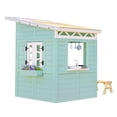 thumbnail image 6 of Teamson Kids Issac Wooden Playhouse with Kitchen, Flower Box and Bench, Blue, 6 of 16