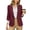Wine, variant on DYTTDG Women's Solid Ruched 3/4 Sleeve Blazer | Open Front Lapel Work Suit Jacket with Single Button & Pockets, Lightweight Office Blazer