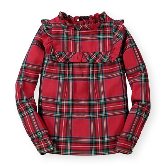 Hope & Henry Girls' Ruffle Yoke Blouse