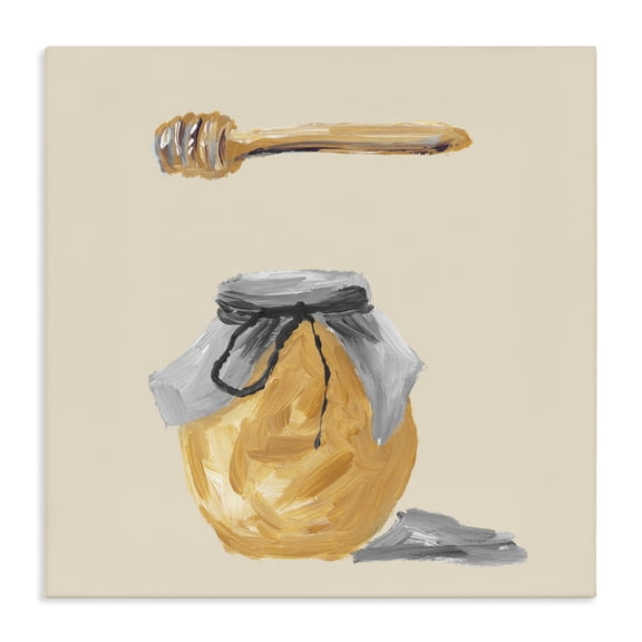Stupell Industries French Country Honey Jar over Tan Canvas Art, 17 x 17, by Lucille Price