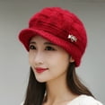 thumbnail image 6 of Womens Fashion Flower Knit Crochet Beanie Hat Winter Cotton Beret Cap, 6 of 8