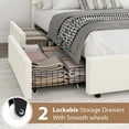 thumbnail image 6 of Danolapsi Queen Size Bed Frame with Storage Drawers, Upholstered Boucle Platform Bed with Round Headboard, Heavy Duty & Noise Free, No Box Spring Needed, 6 of 8