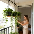 thumbnail image 4 of 2-Pack Self-Watering Planter with Reservoir Basket, Wall Planter for Indoor Plants - Wall Window Garden for Backyard, Patio, Balcony, Living Room & Bedroom, Hanging Home Decor with Drainage, 4 of 8
