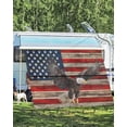 thumbnail image 4 of 4th of July RV Awning Sun Shade Screen 9'X15.3' Patriotic Eagle American Flag Mesh Sunscreen Red White and Blue Awning Shade Screen with Zipper UV Blocker Completed Kits for RV Motorhome Camper, 4 of 7