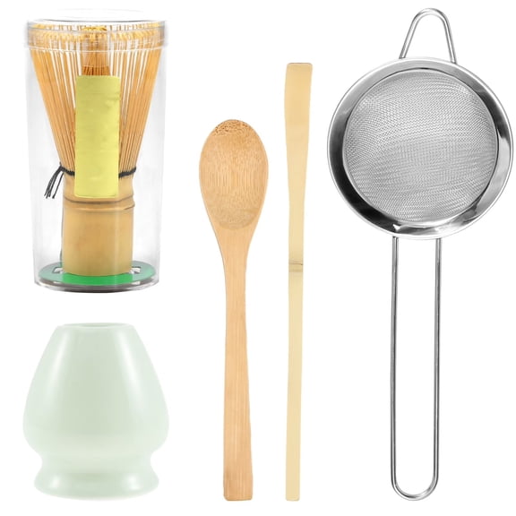 6 Pcs Matcha Whisk Set Practical Matcha Kit with Whisk Holder Matcha Whisk Sifter Tea Scoop and Tea Spoon Japanese Matcha Tea Set for Matcha Making Matcha Tea Lovers