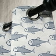 thumbnail image 3 of Ambesonne Fish Grommet Curtain, Aquarium Doodle Scales, 50" x 96", Dark Blue White, 3 of 6