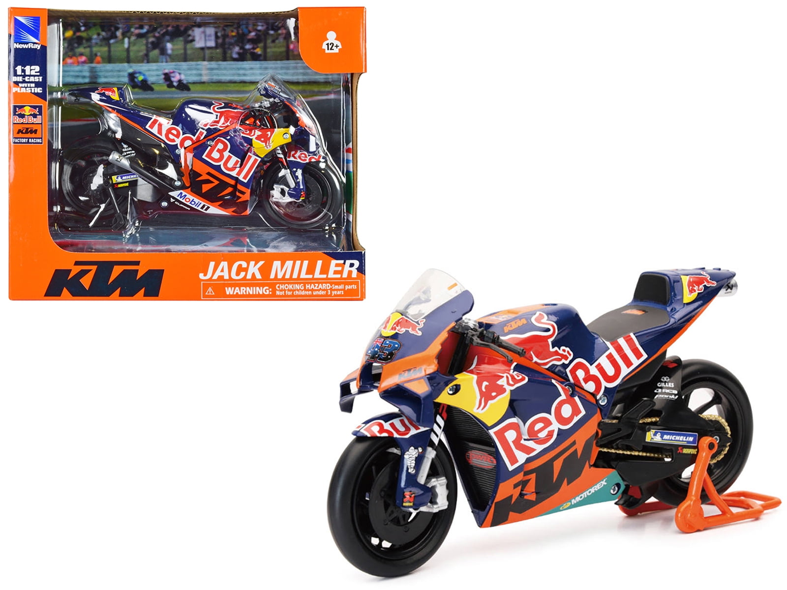 1/12 Scale Toy Diecast KTM RC16 #33 Brad Binder MotoGP Red Bull