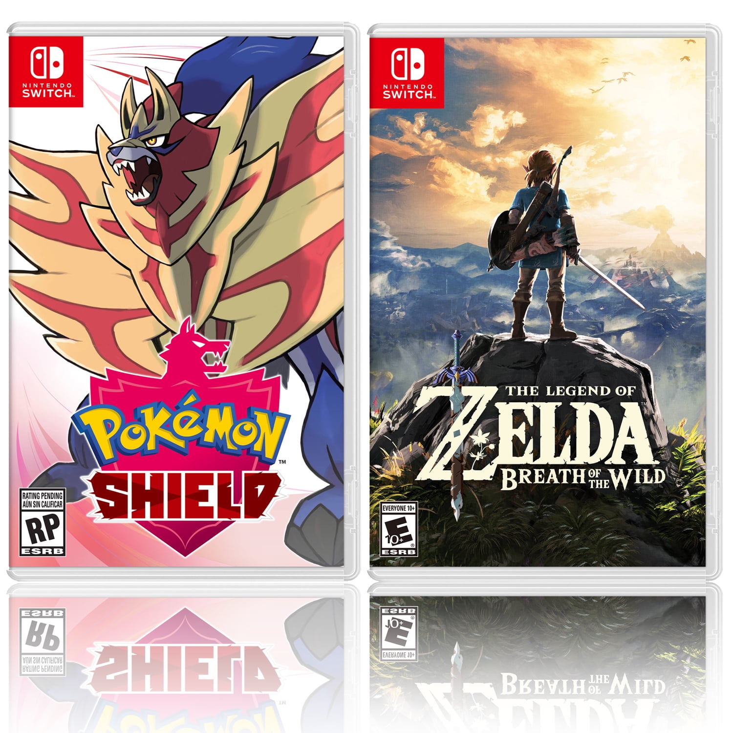 Nintendo Pokemon Shield Bundle With The Legend Of Zelda Breath Of The Wild Walmart Com