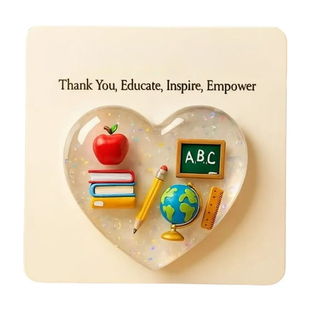 Heart Shaped Teacher Appreciation Acrylic Desktop Ornament For Classroom And Thank You Present