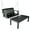 Black, variant on Highwood 4ft Lehigh Porch Swing with 1 Coffee Table - Outdoor, Eco-friendly, Synthetic Wood
