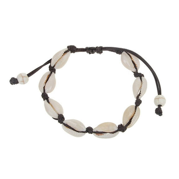 Aellinatey Personalized Beach Seashell Braided Bracelet Natural Cowrie for Shell Woven Brac