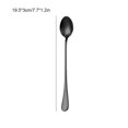 thumbnail image 4 of Bewildely Cucharas de mango largo de acero inoxidable, bonita cucharadita de café, mezcla para beber, postre, cuchara para helado, accesorios de Mostrada tipo 9, 4 of 6