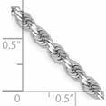 thumbnail image 2 of 14K White Gold 3.25mm D/C Rope With Lobster Clasp Chain (30 X 3.25) Made In Peru 024w-30, 2 of 5
