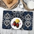 thumbnail image 2 of Navy Blue Boho Placemats Set of 4, Vintage Boho Floral Table Mats Place Mats for Kitchen Dining Table Decoration 12x18 Inch, Boho Table Decor, 2 of 5