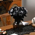 thumbnail image 3 of 10 Pcs Fake Roses Artificial Flowers with Long Stems, 15'' Black Faux Silk Roses Bouquet for Floral Arrangement Wedding Centerpiece Party Home HalloweenDecorations, 3 of 5