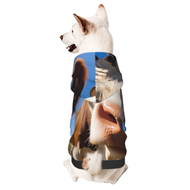 Balery Blue Sky Meadow Cute Cow Sudadera con Capucha para Perros Pequeños – Ropa para Mascotas, Disfraz para Perros y Gatos, Ideal para Fiestas y Cosplay-XX-Large