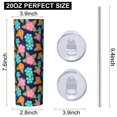 thumbnail image 3 of Pioneer Flower Floral Print Pattern 20oz Skinny Tumbler with Straw & Lid, Double Wall Vacuum Insulated Cup, Leak-Proof, Cup Holder Friendly, Hot 6H Cold 12H, 3 of 6